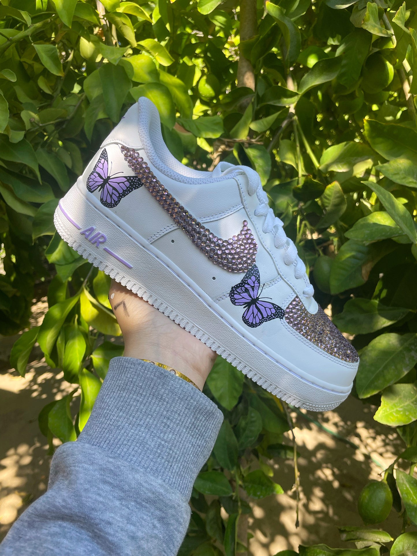 Lavender Butterfly Diamond Bling Custom AF1