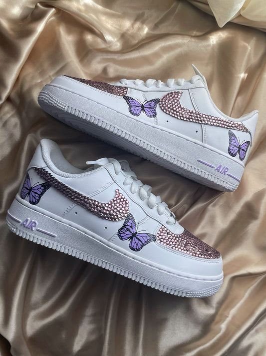 Lavender Butterfly Diamond Bling Custom AF1