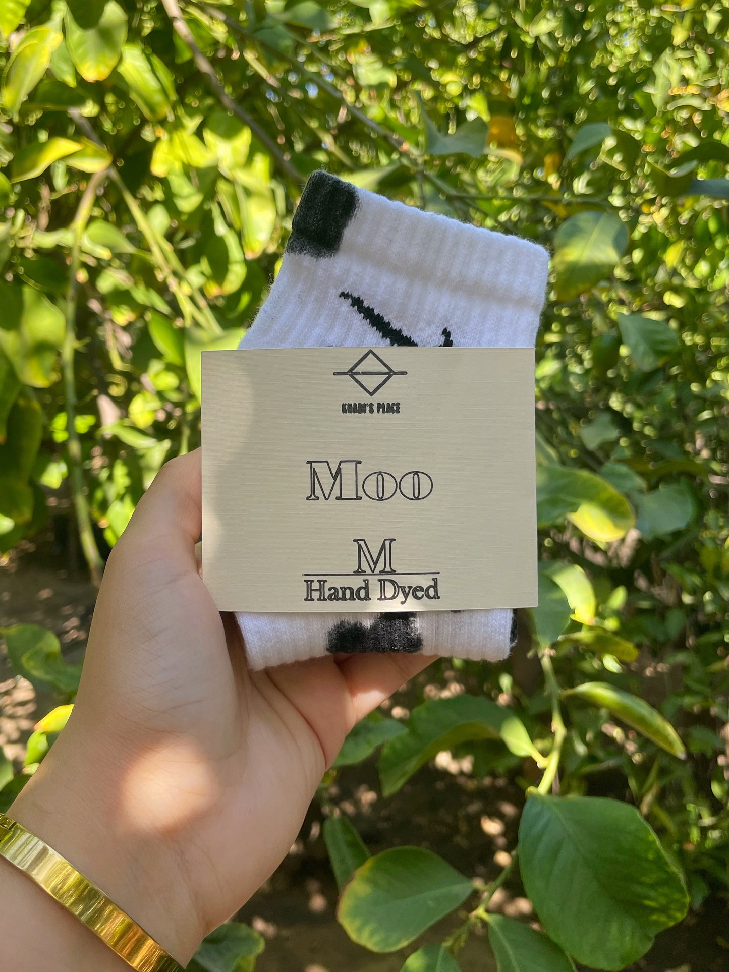 Cow Print Hand painted Everyday Cush Socks