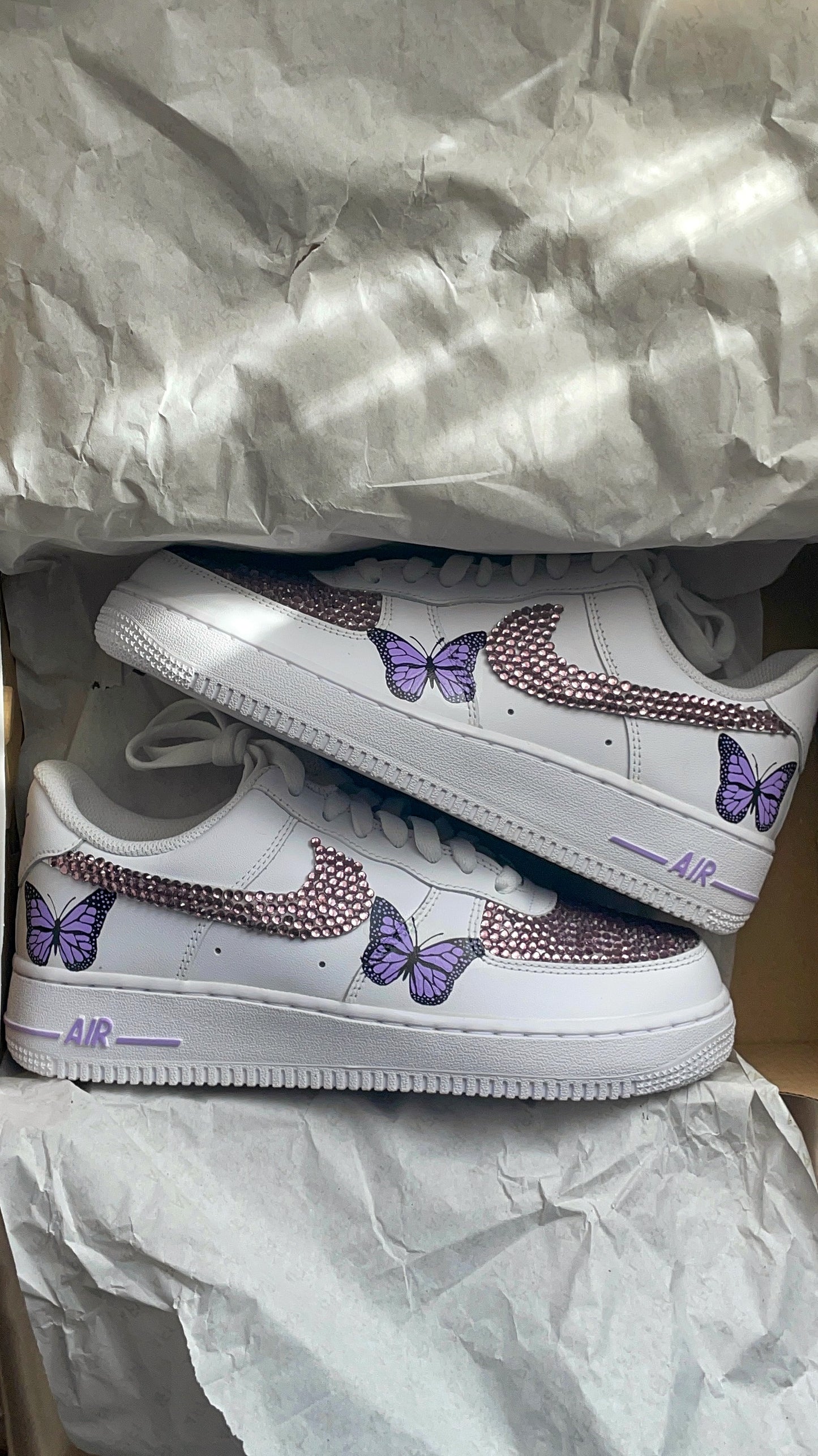 Lavender Butterfly Diamond Bling Custom AF1