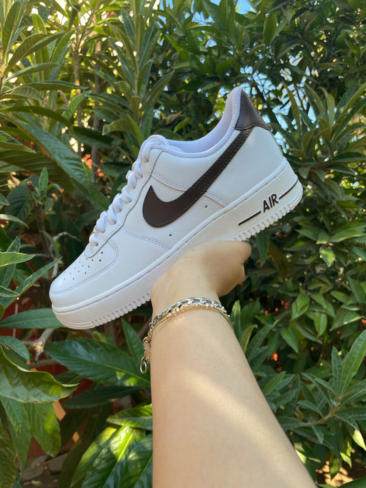 Custom Rich Brown Swoosh AF1