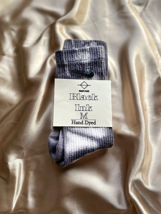 Black Ink Custom TieDye Everyday Cush Socks