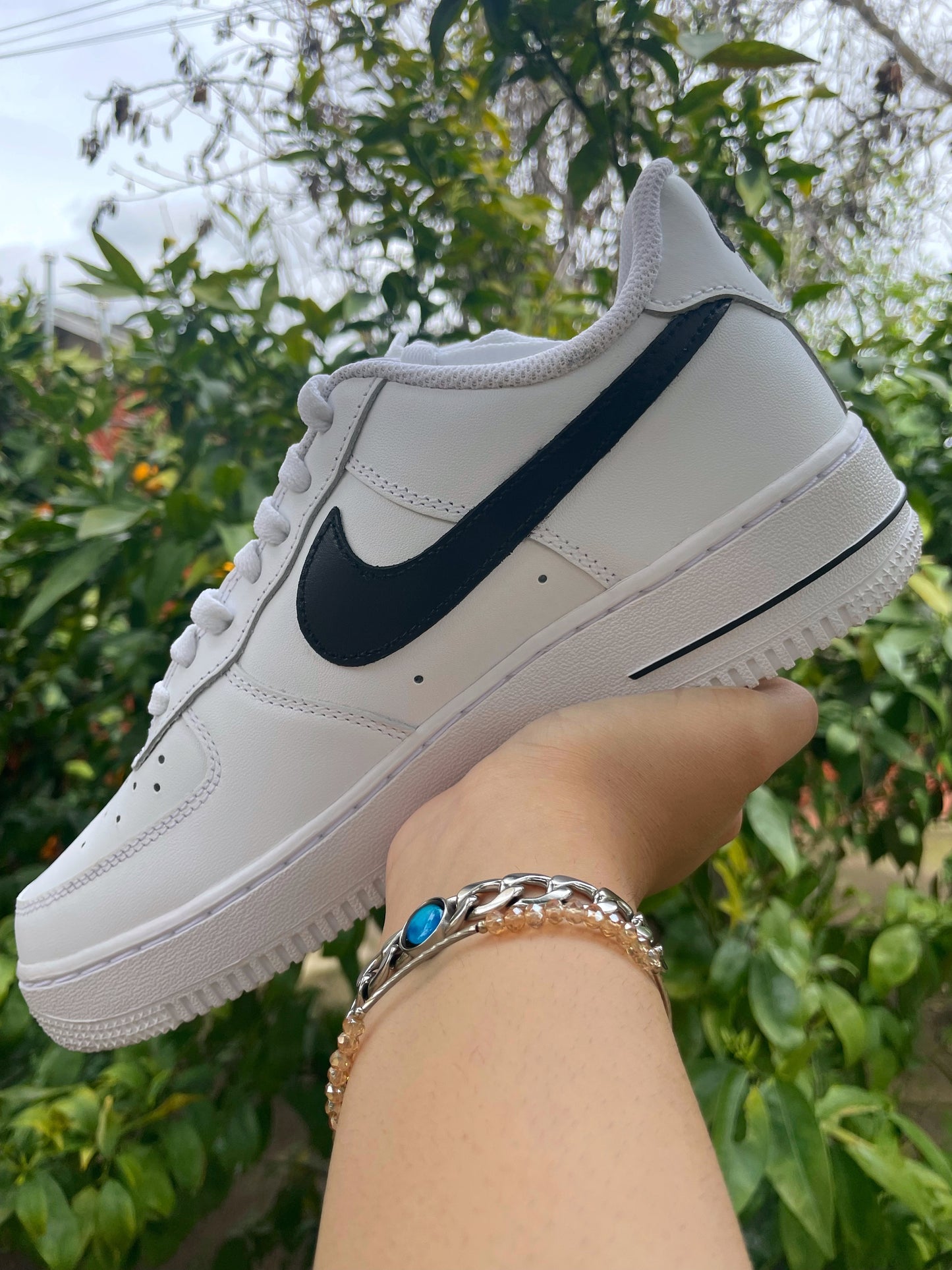 Custom Black Swoosh AF 1