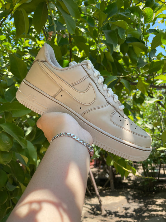 Brown Coffee Dip Dyed Custom AF1 w/ Rope Laces