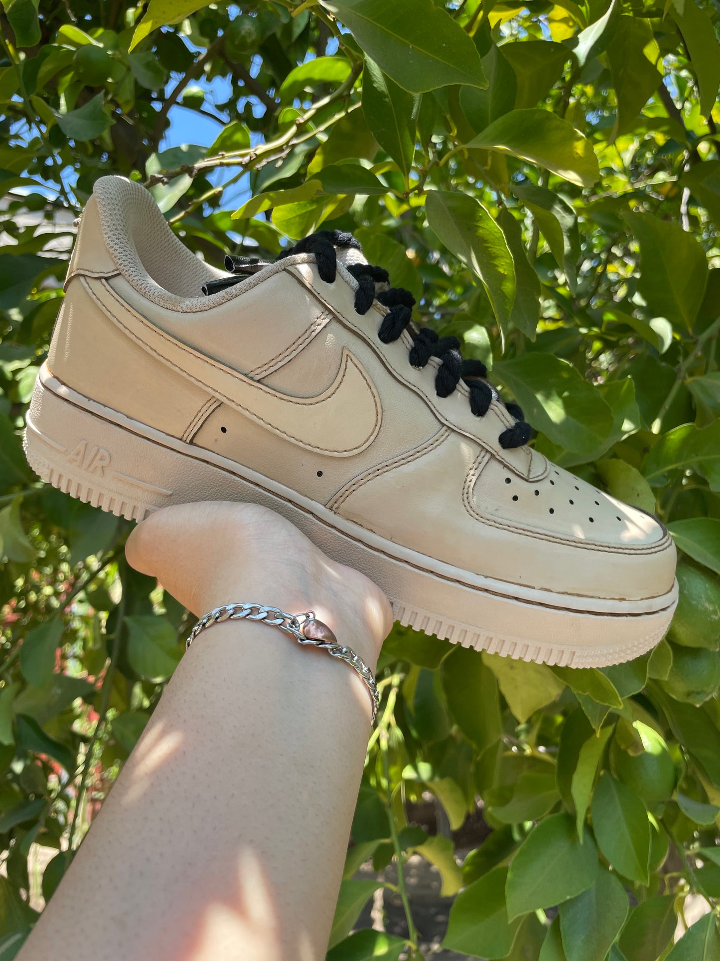 Brown Coffee Dip Dyed Custom AF1 w/ Rope Laces