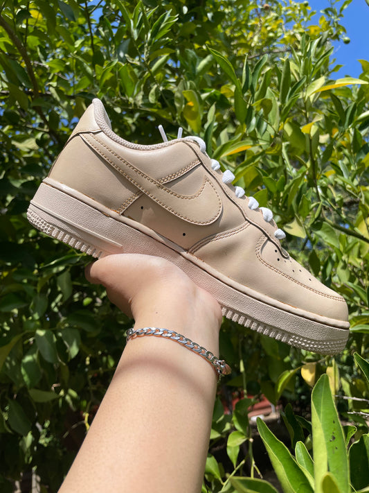 Brown Coffee Dip Dyed Custom AF1 w/ Regular Laces