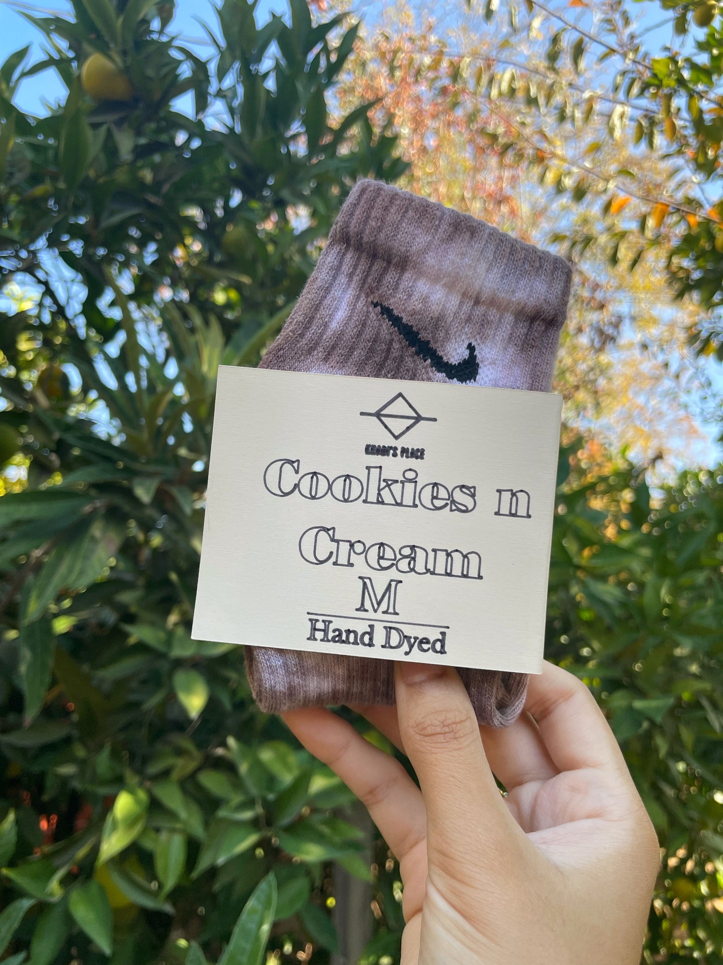 Cookies n Cream Custom TieDye Everyday Cush Socks