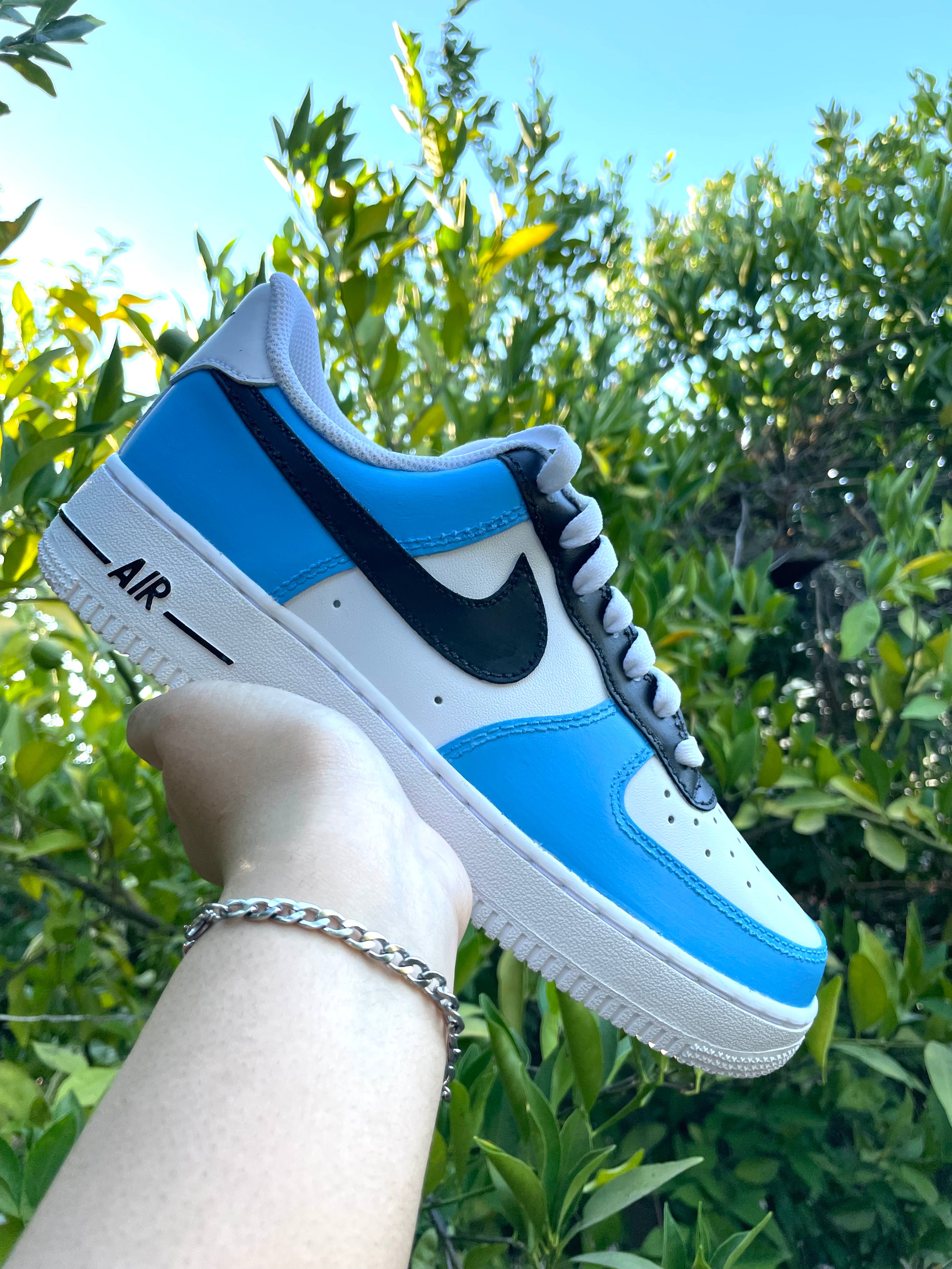 Custom blue nike air force 1 hotsell