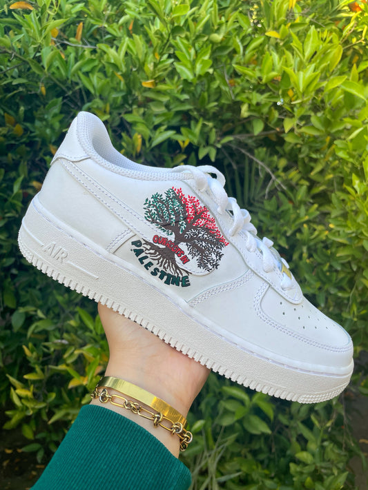 Our Roots in Palestine Tree Custom Air Force 1s