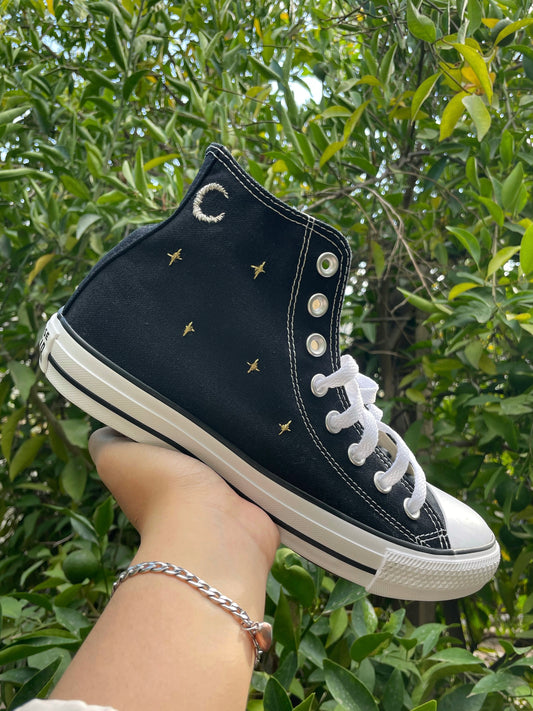 Star and Moon Custom Embroidered Chuck Taylor All Star’s